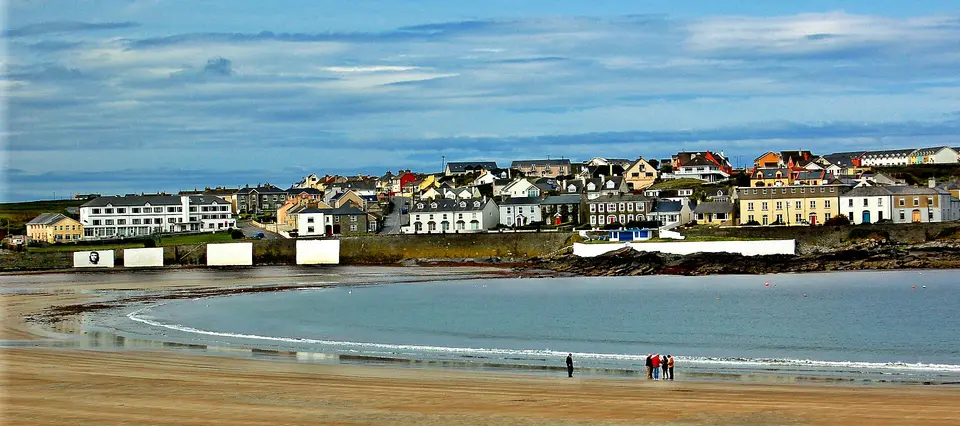 A view of the beach and the West End of the town of Kilkee