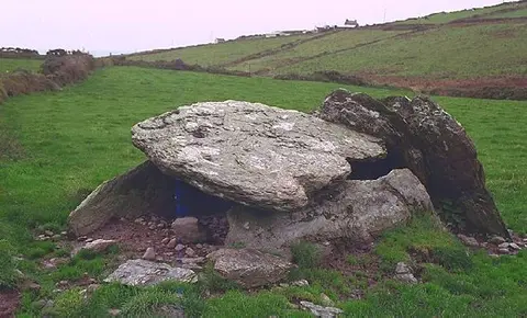 Killough Wedge Tomb. Taken on a day when the sheep were in another pasture.