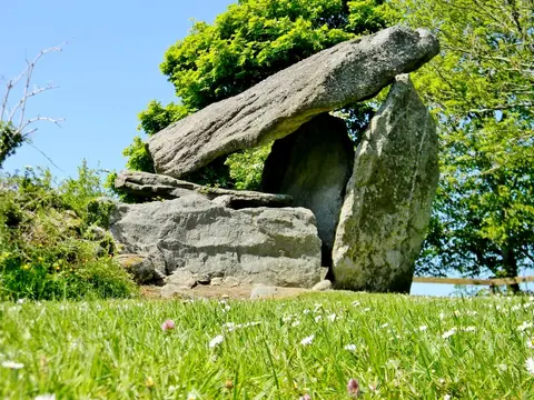 Kilmogue Portal Tomb known locally as "Leac an Scail" or stone of the warrior.It is one of the largest dolmens in Ireland located near Harristown Co.Kilkenny