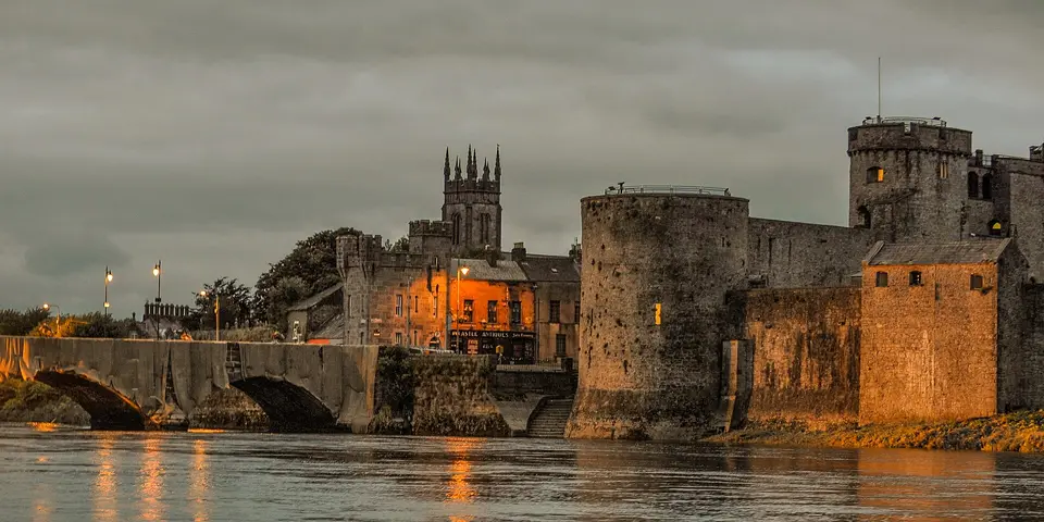 King John's Castle, Limerick City, image taken during twilight hour, September 2015.
