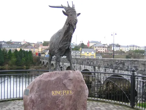 King Puck statue in Killorglin, County Kerry, Republic of Ireland