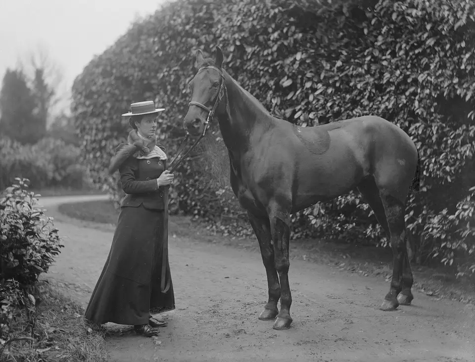 Lady Susan Beresford with horse Ireland 1900 AH Poole Studio Photograph (6515291955)