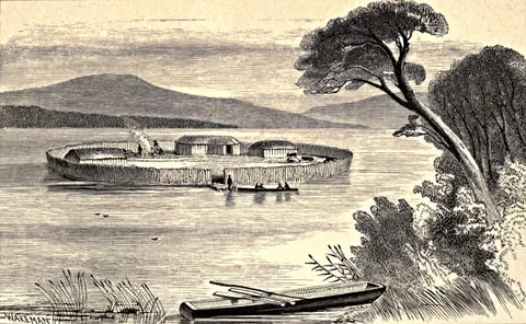 Illustration of Lake dwelling in Ireland