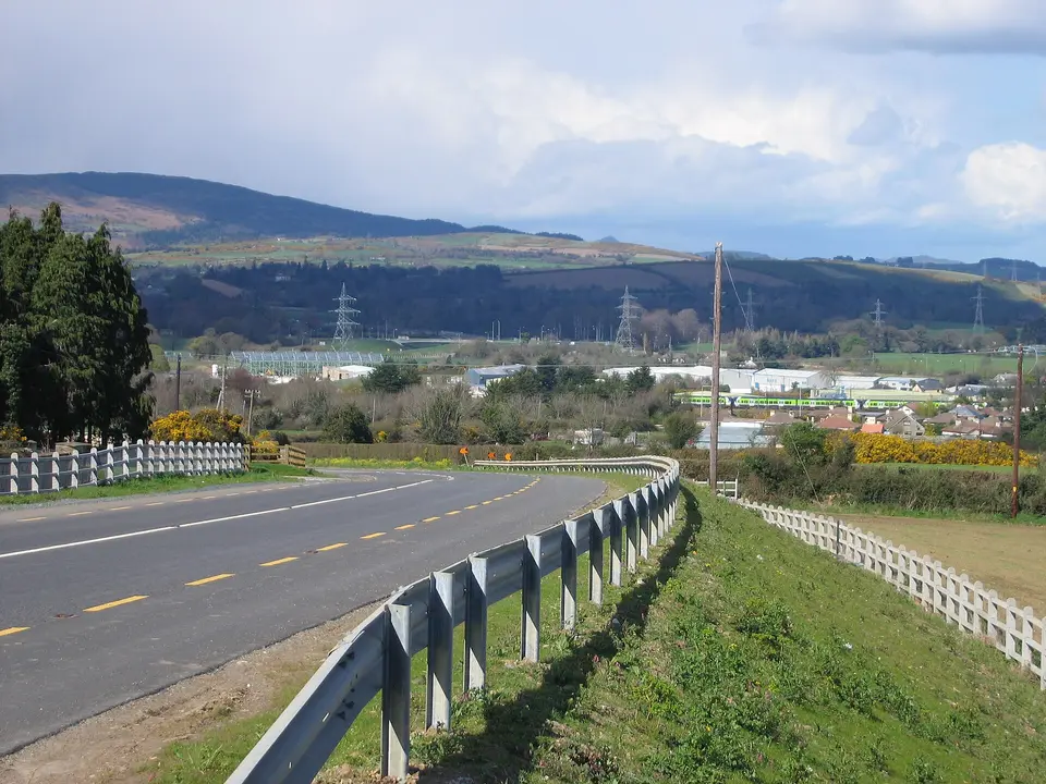 Looking North From the R772 across Rathnew at the edge of Wicklow Town.