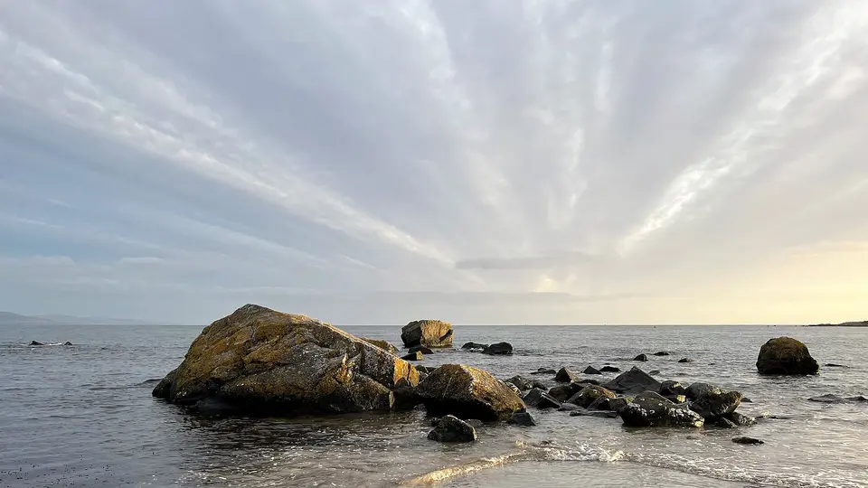 Looking SW across Galway Bay from Trá na bhForbacha