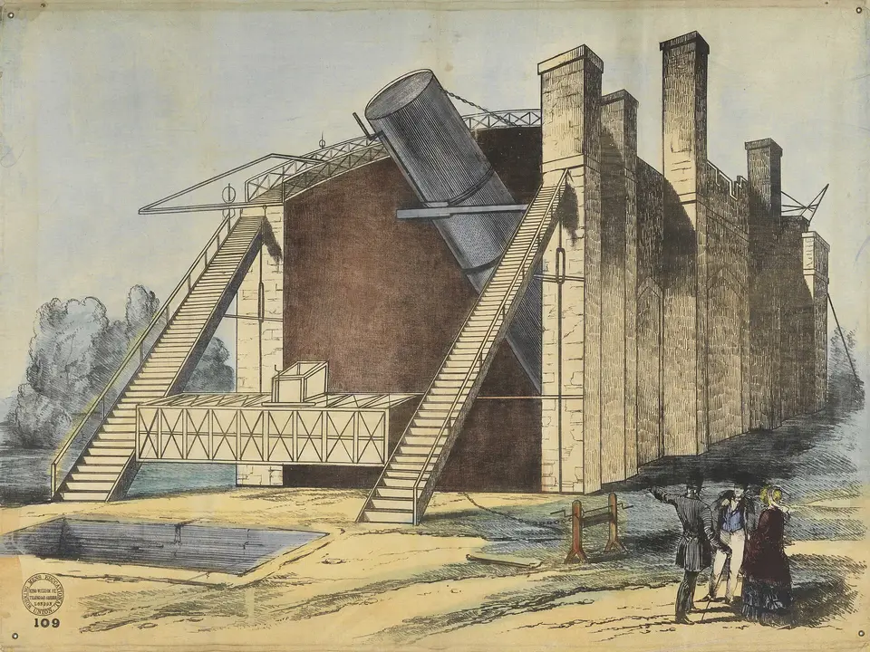 Lossy page1 6940px Lord Rosse's Great Reflecting Telescope, at Parsonstown, Ireland RMG F8661 (cropped)