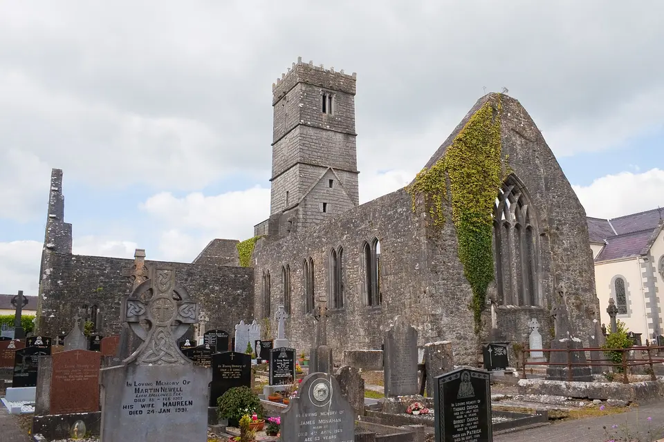 Loughrea Priory, County Galway, Ireland South-east view of the old priory.