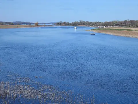 Lough Ree funnels into the River Shannon north of Athlone, Ireland