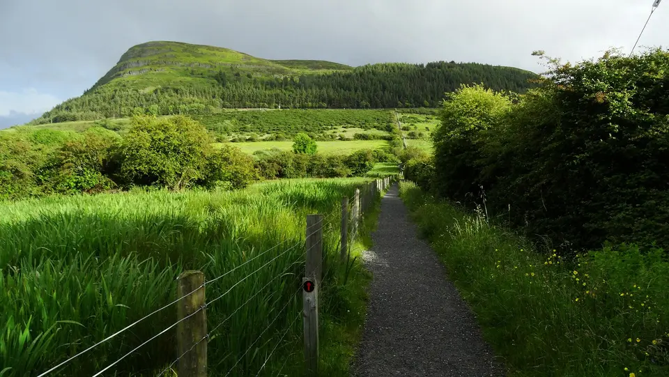 Lower end of path leading from Strandhill up to Knocknarea