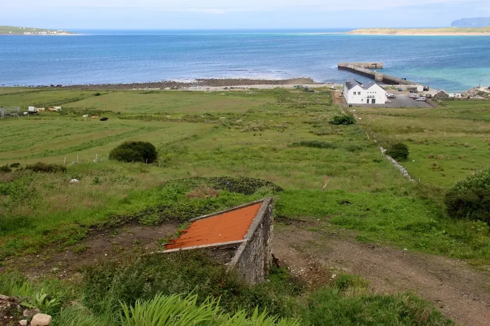 Meenlaragh fields and the pier for Tory Island ferries