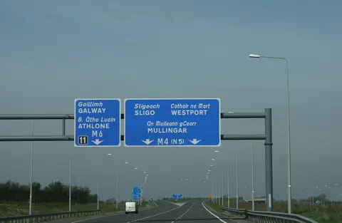 Motorways diverge, County Meath