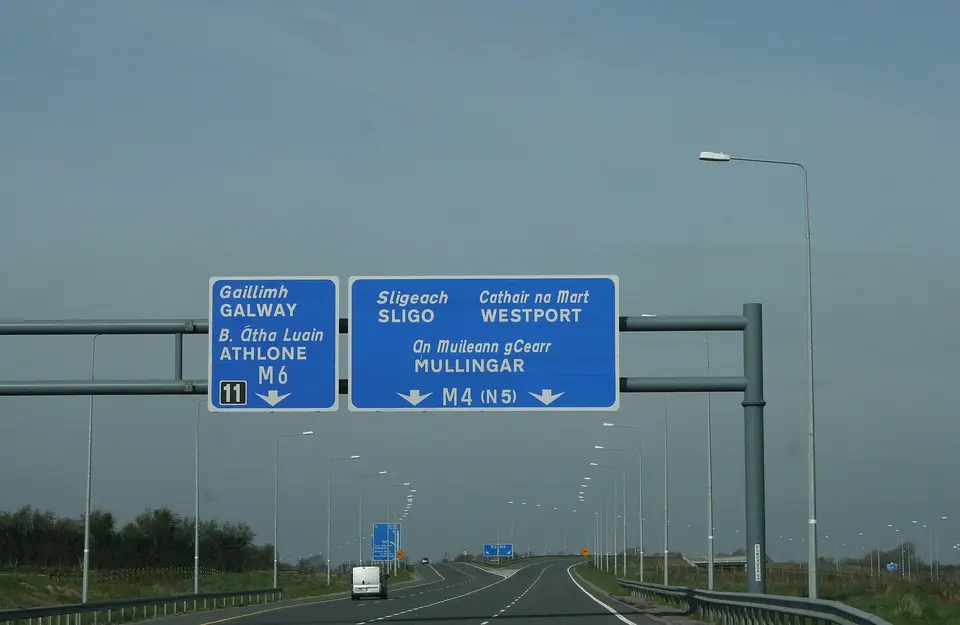 Motorways diverge, County Meath