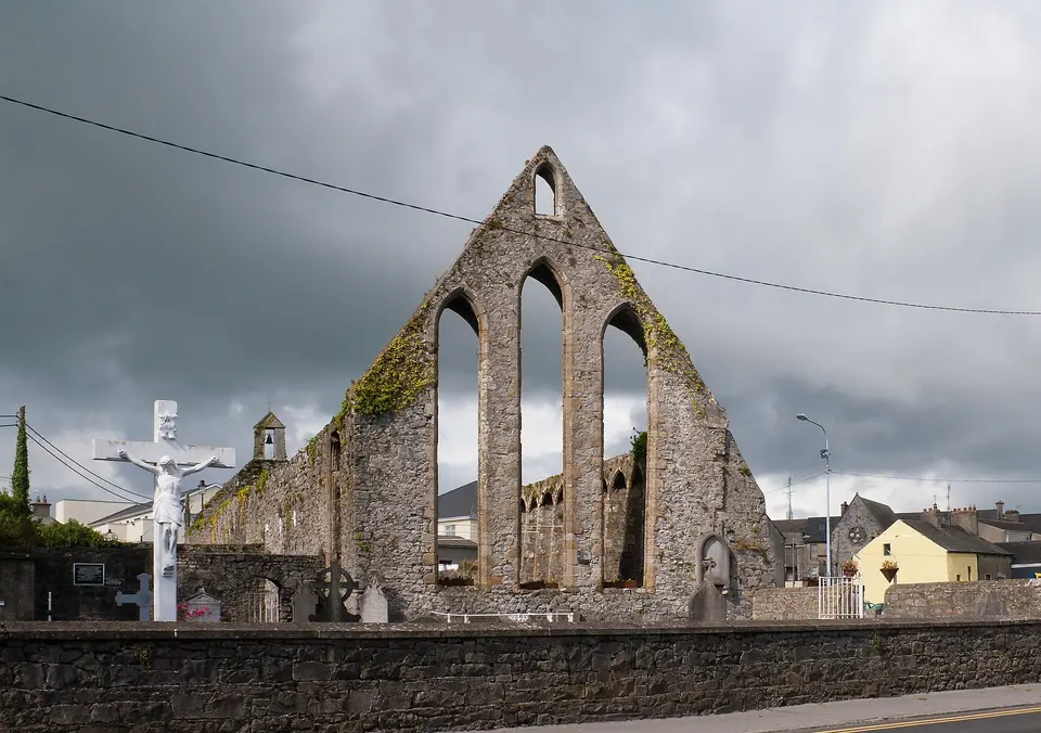 East window of Nenagh Friary as seen from the Abbey Street.