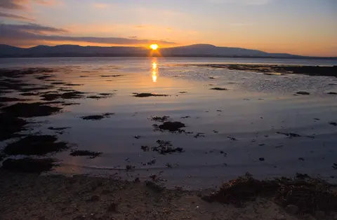 Ox Mountains on a winter sunset, looking across Ballysadare Bay from Culleenamore