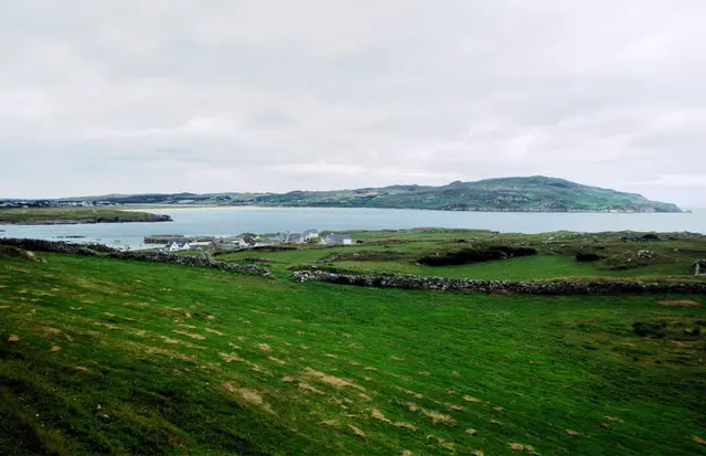 Portnablagh Everything in the foreground is in the square. In the distance is Portnablagh village and the pier.