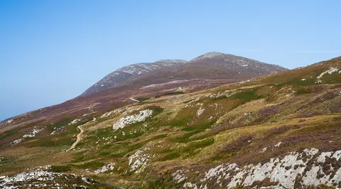 Raghtin More, Inishowen, County Donegal, Ireland Crockmain (460 m) and Raghtin More (502 m), as seen from Mamore Gap.