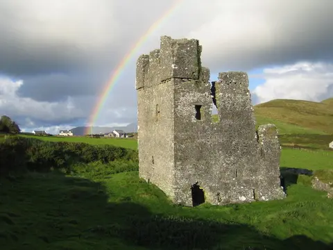 Rahinnane Castle Viewed looking from the top of the ramparts. Sharon's comments in the first geograph in the square say it all.