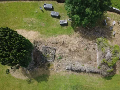 Rathcoole Church from above with east being to the left