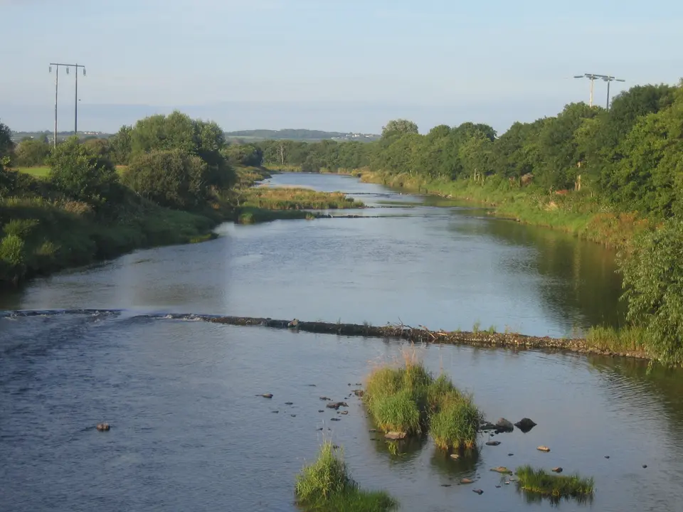 River Feale as seen in Summer 2005 at Finuge crossing linking Finuge to Killocrim, near Listowel, Kerry, Ireland.