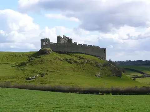view of castle roche, co. louth, ireland, taken from the north west. this was the first look that most attackers got of this thirteenth century norman fortress