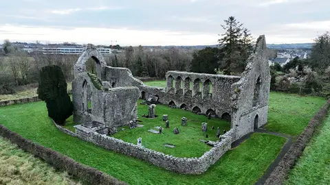 Roscommon Priory aerial photograph