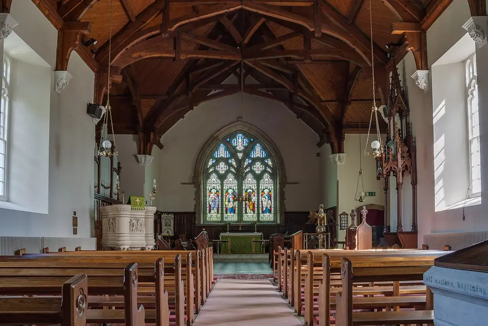 Nave and chancel of the cathedral, looking east.