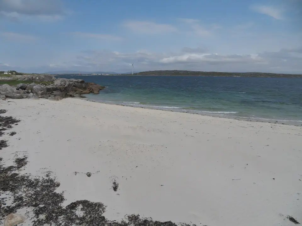 Sandy beach overlooking Costelloe Bay