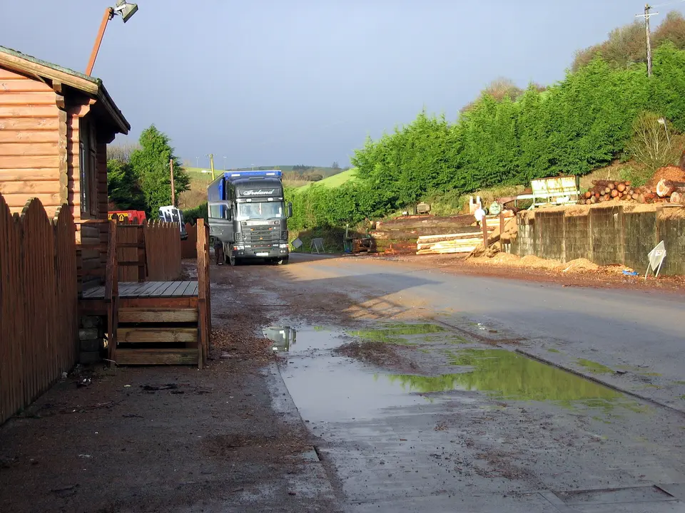 Sawmill Road The regional road R497 runs through this sawmill in Hollyford village!