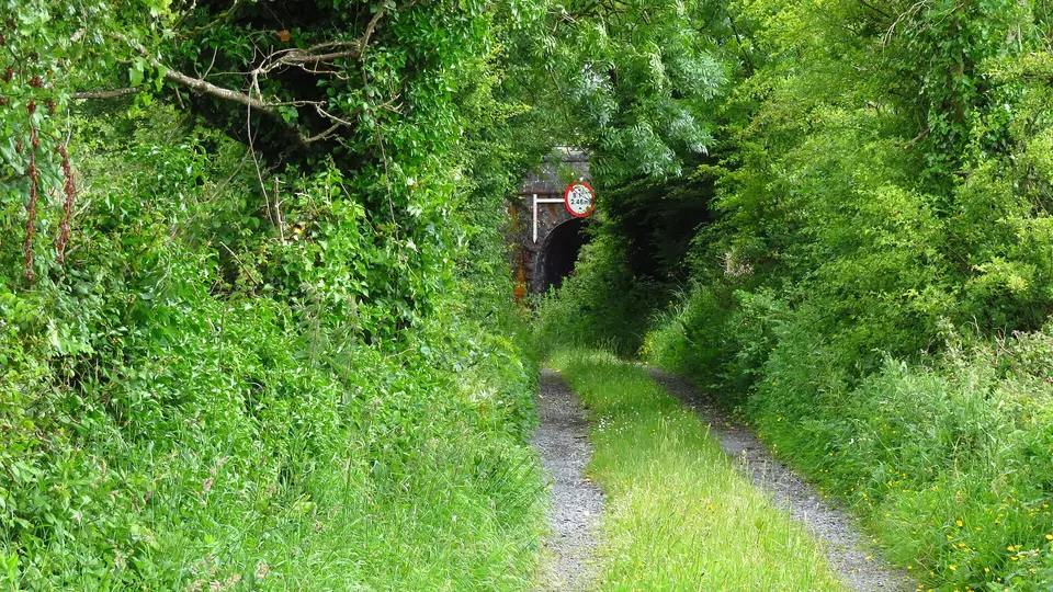 Secluded railway bridge southeast of Manulla Junction Station