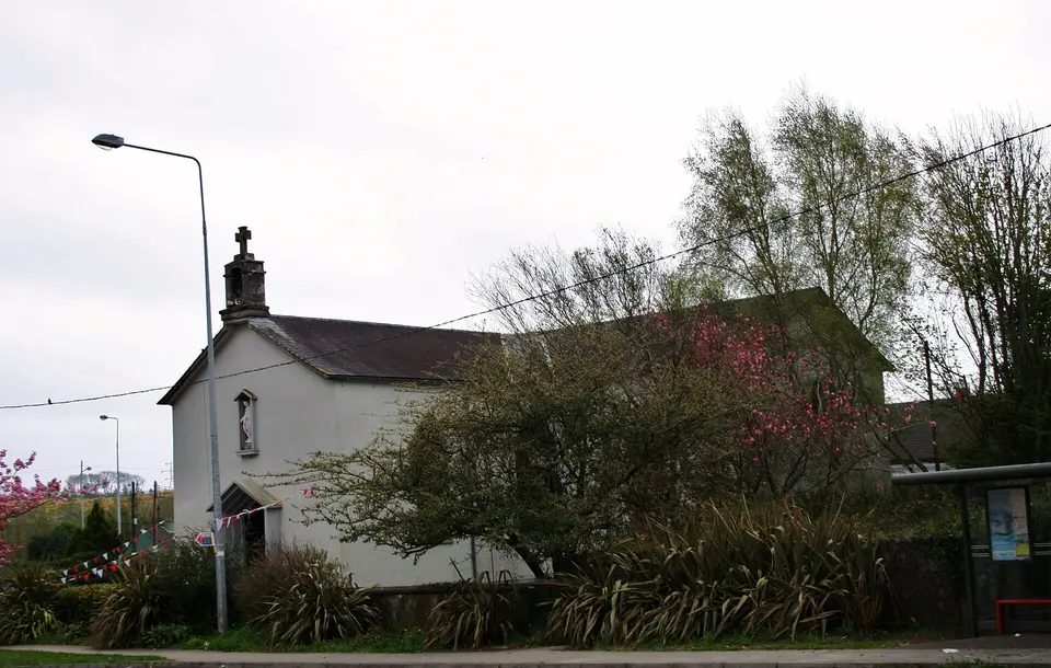 Shanbally Church, near to Shanbally and Monkstown, Cork, Ireland. The Catholic church at Shanbally by the roundabout and close to the village school around the corner.