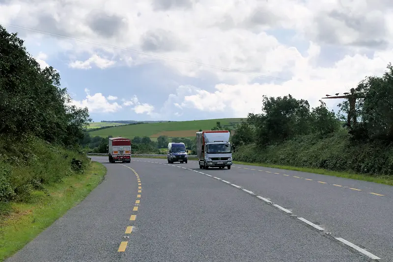 Southbound N21 passing the Amerigin Sculpture