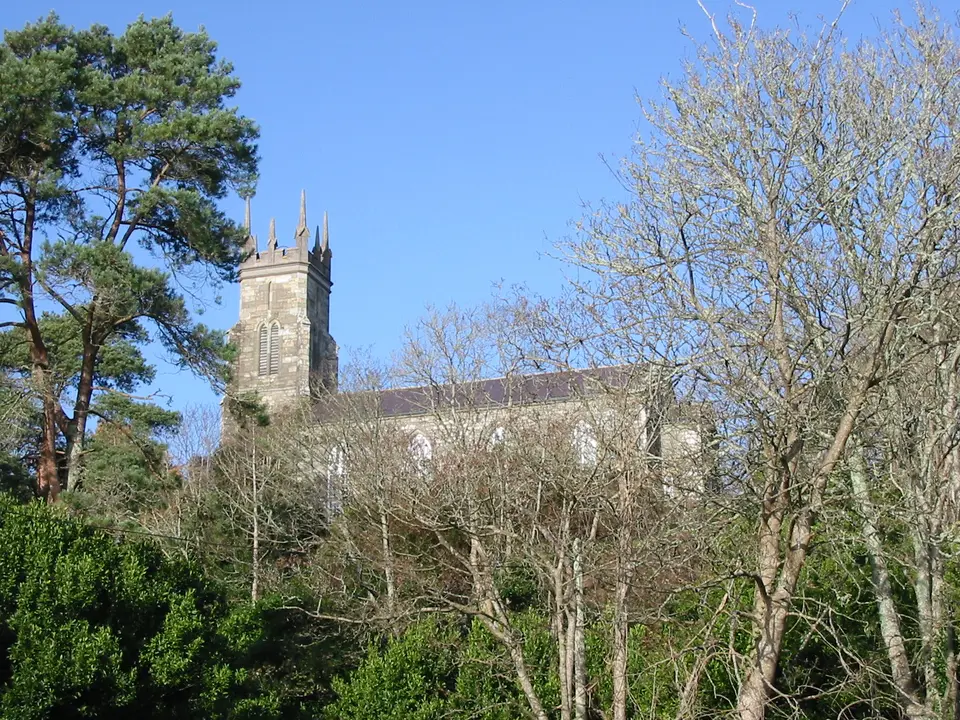 St Barahanes church viewed from the pier Castletownshend.