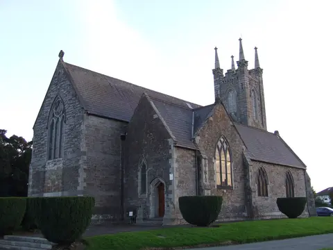 St Brigit's church, property of the Church of Ireland, in the village of Castleknock. Sunset, September 2012.