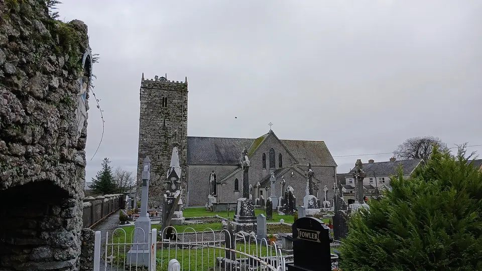 St Martin's Church, Ballyhale seen from the grotto