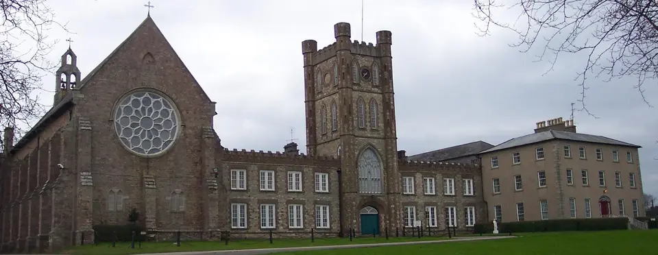 The eastern face of St. Peters College, Wexford, which overlooks the town from its location on Summer Hill.