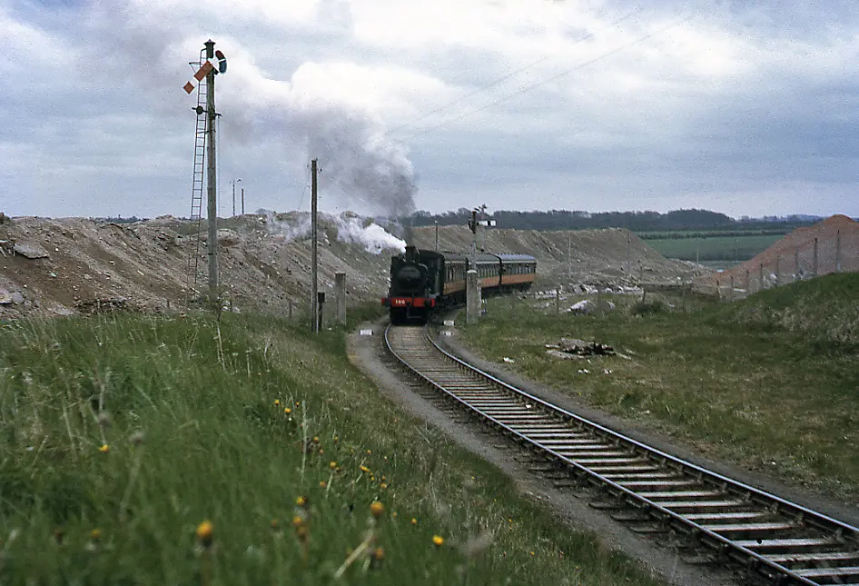 Steam train leaving Drogheda cement factory