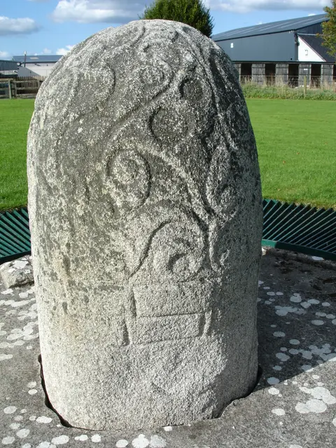 The prehistoric carved granite Turoe Stone in County Galway, Ireland