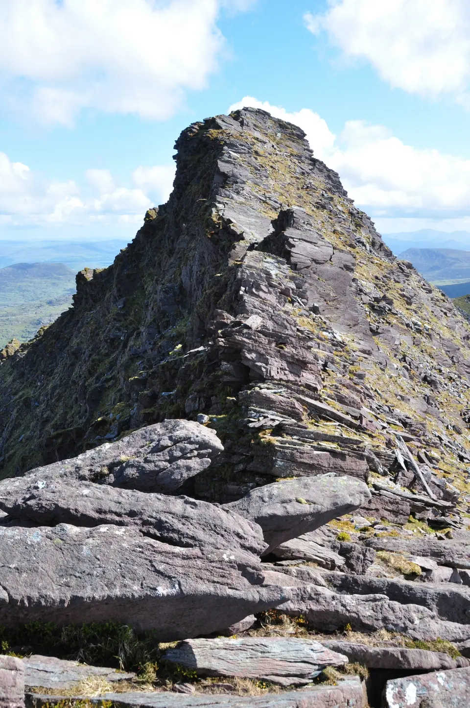Summit of the Big Gun peak in the MacGillycuddy's Reeks, in County Kerry, Ireland.