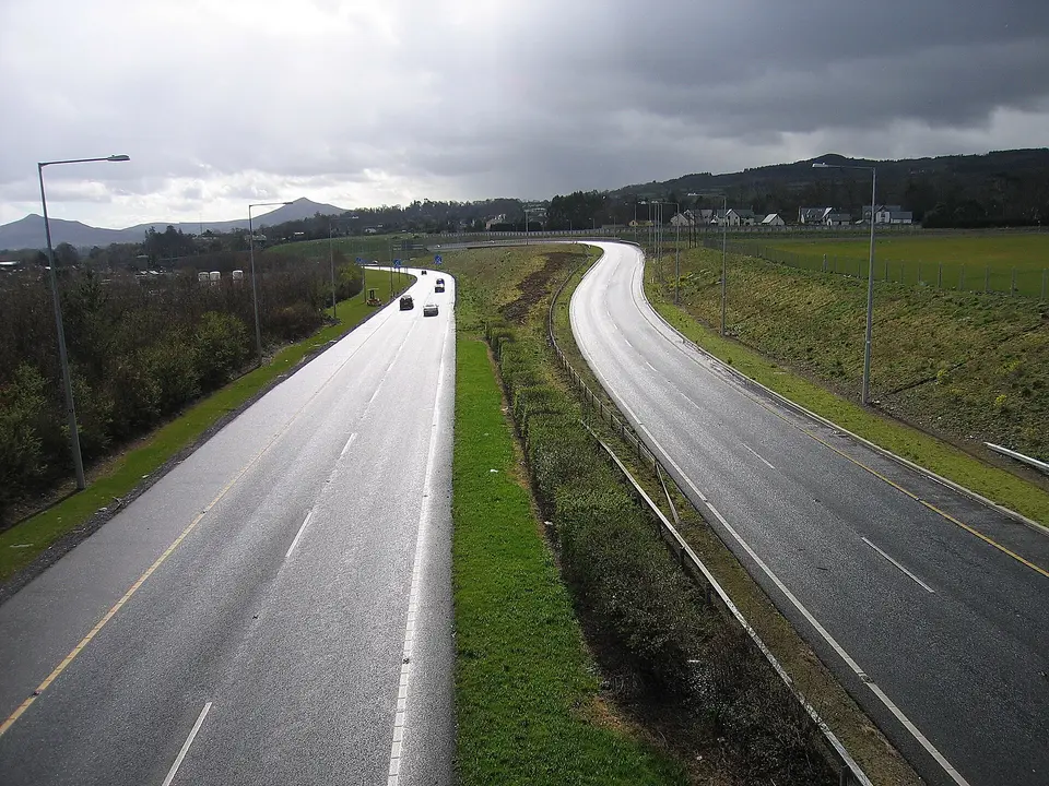 The M11 in Shankhill, County Dublin, near to Shankill, Loughlinstown and Ballycorus, Dublin, Ireland. The M11 joins the M50.