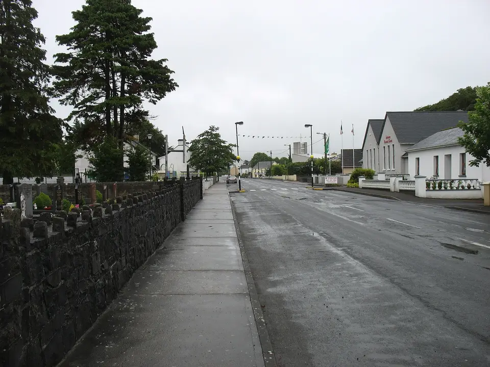 The main street of Irishtown, County Mayo, Ireland