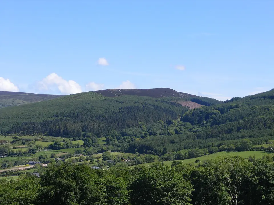 Photograph of Tibradden Mountain, Dublin, Ireland taken from Montpelier Hill in County Dublin in Ireland.