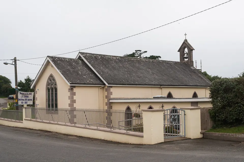 Church of St. Anne and St. James as seen from the road.