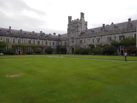 The lawns and historic buildings of UCC's Main Quadrangle.
