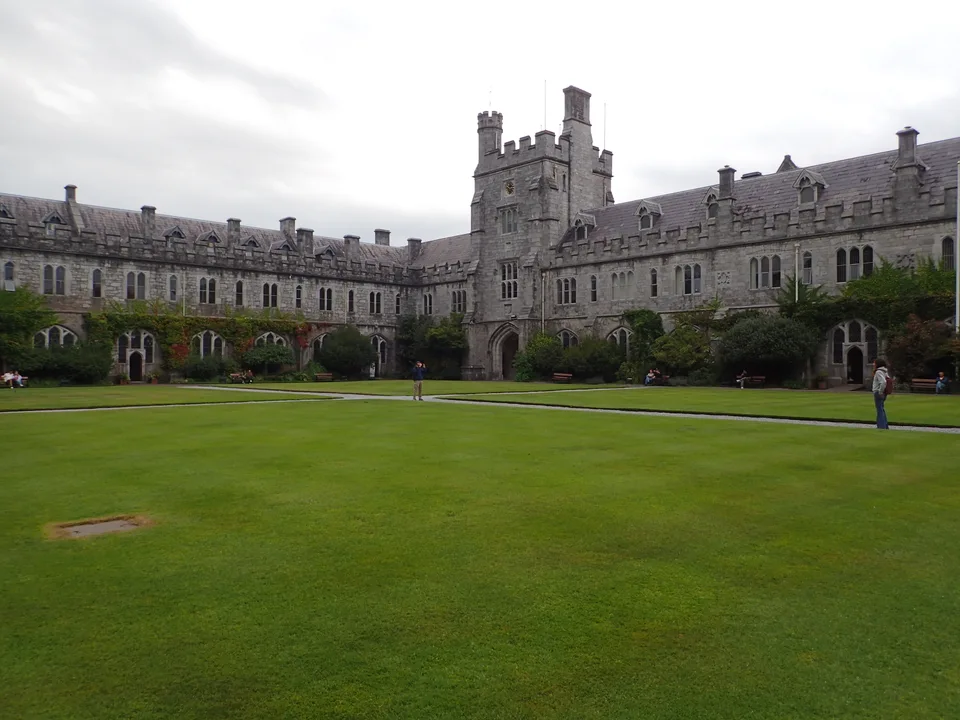 The lawns and historic buildings of UCC's Main Quadrangle.