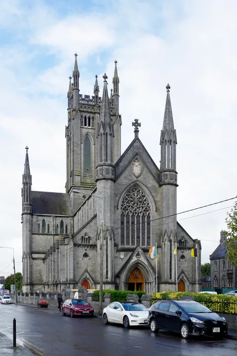 The towers and Gothic entrance of St Mary's Cathedral.