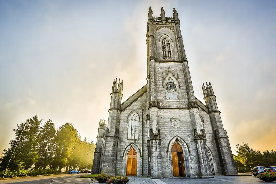 The Tuam Cathedral for the Roman Catholic Archdiocese of Tuam on Bishop Street in Tuam, County Galway, Republic of Ireland.