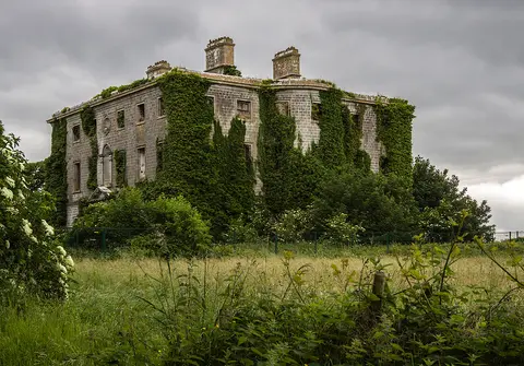 A photo of Tudenham House, an abandoned mansion located near Mullingar, County Westmeath in Ireland.