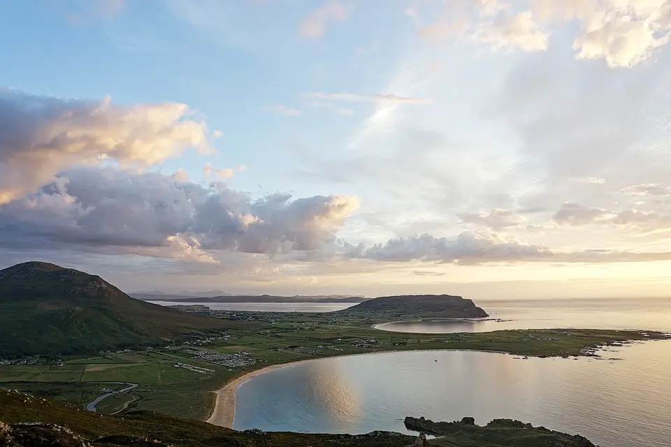 Tullag Bay views from Binion Hill at sunset