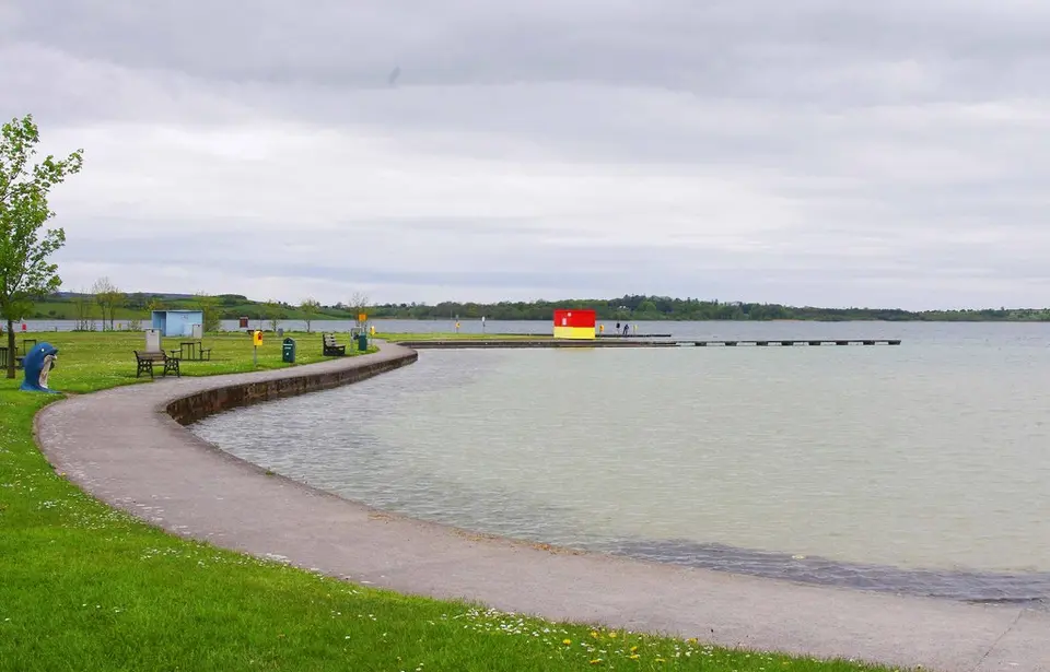 Two piers and lakeside walk, Loughrea Lake, Loughrea, Co. Galway