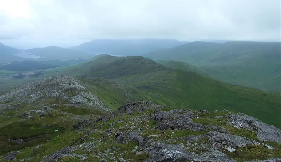 View north to Leenaun Hill from close to summit of Letterbreckaun, Maumturks, Ireland